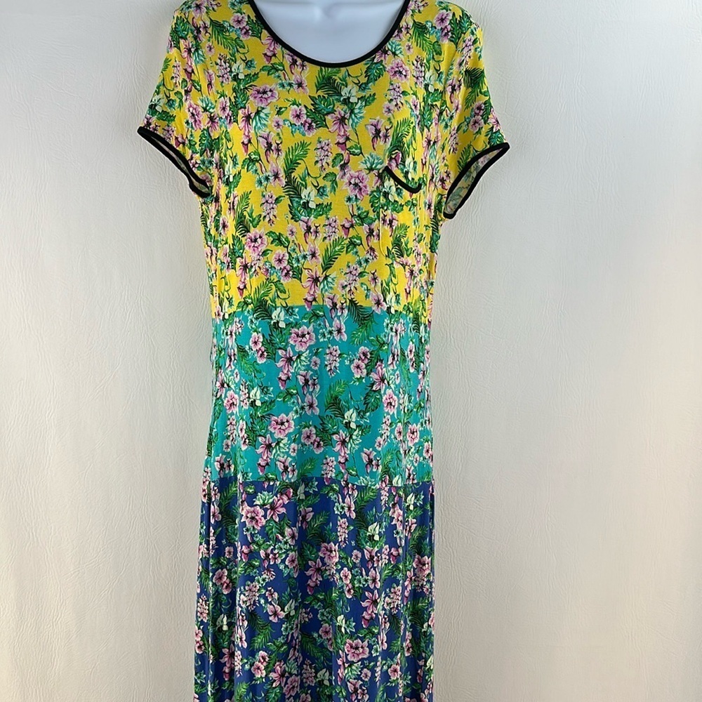 Juicy Couture Short Sleeve Floral Maxi Dress
